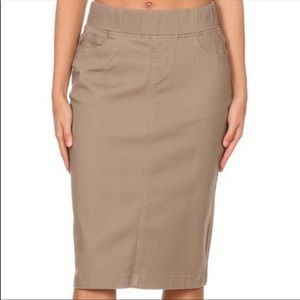 Khaki jean skirt